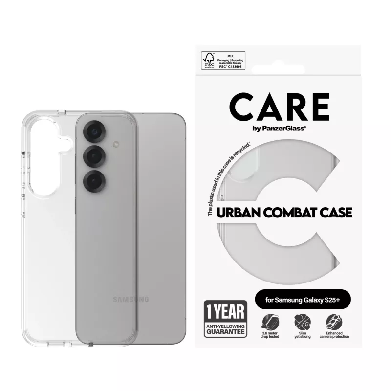 PanzerGlass CARE™ by ® Urban Combat ümbris Transparent Samsung Galaxy S25+