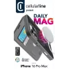 Cellularline Daily Mag - iPhone 16 Pro Max kaantevutlar poolläbipaistva kõva tagaküljega, ühildub Magsafe® ökosüsteemiga