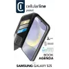 Folio Case Cellularline Galaxy S25 16.1cm Must 3 kaarditaskut