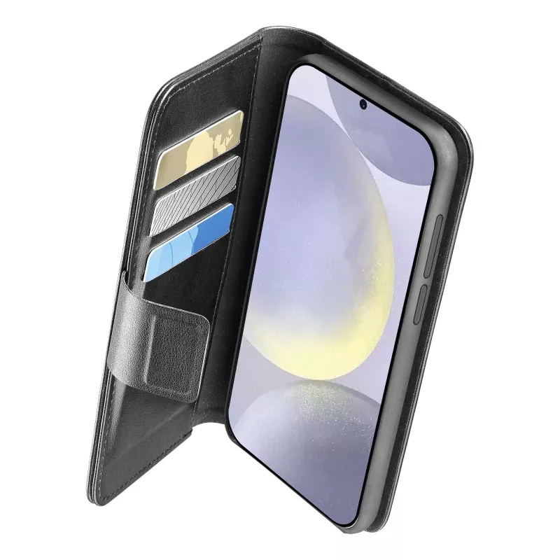 Folio Case Cellularline Galaxy S25 16.1cm Must 3 kaarditaskut