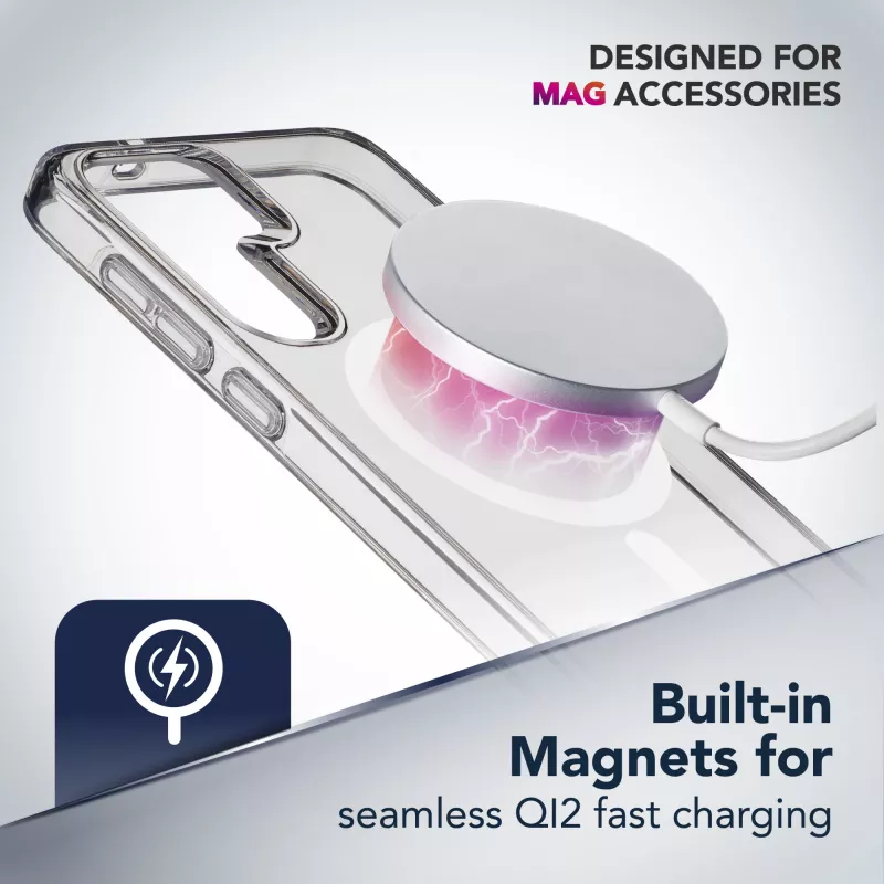 Cellularline Gloss Mag - Galaxy S25 magnetiline ümbris laadimiseks ja MagSafe laadija külge kinnitamiseks