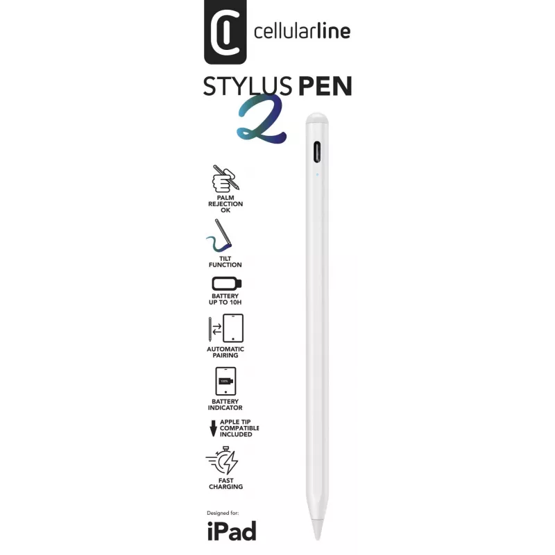 Stylus Pen Cellularline STYLUSPEN2IPAD Hall 80 g Tahvelarvuti Apple