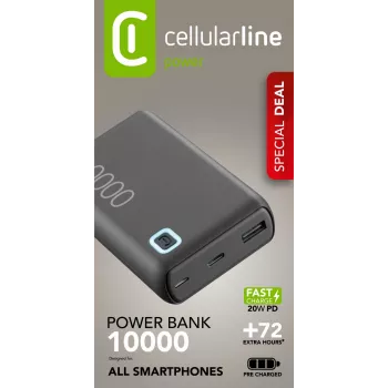 Cellularline ESSENCE TURBO 10000 kaasaskantav laadija 10000mAh Power Delivery 20W