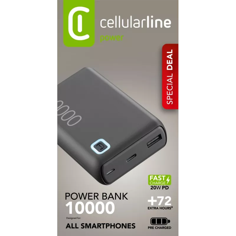 Cellularline ESSENCE TURBO 10000 kaasaskantav laadija 10000mAh Power Delivery 20W