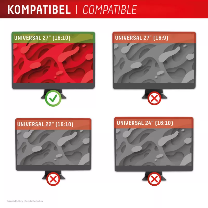 Displex PRIVACY SAFE eemaldatav 2-suunaline privaatsusfilter lauaarvuti monitorile 27 inch (16:10)