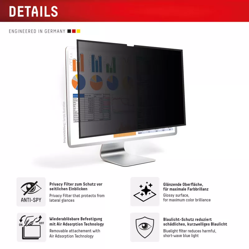 Displex PRIVACY SAFE eemaldatav kahesuunaline privaatsusfilter Studio Display 27 tollile
