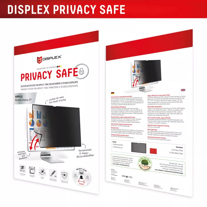 Displex PRIVACY SAFE eemaldatav kahesuunaline privaatsusfilter Studio Display 27 tollile