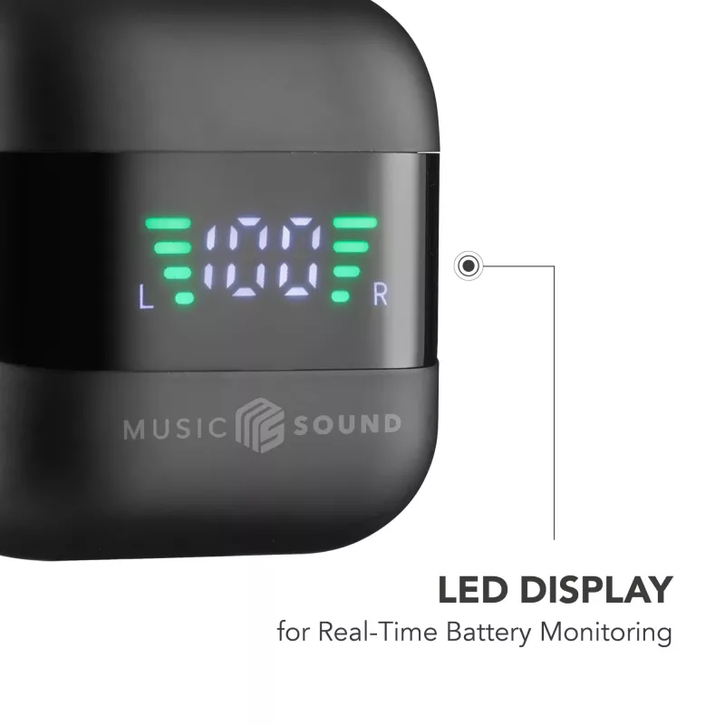 Music Sound SPARK Auricolare TWS koos LED-ekraaniga