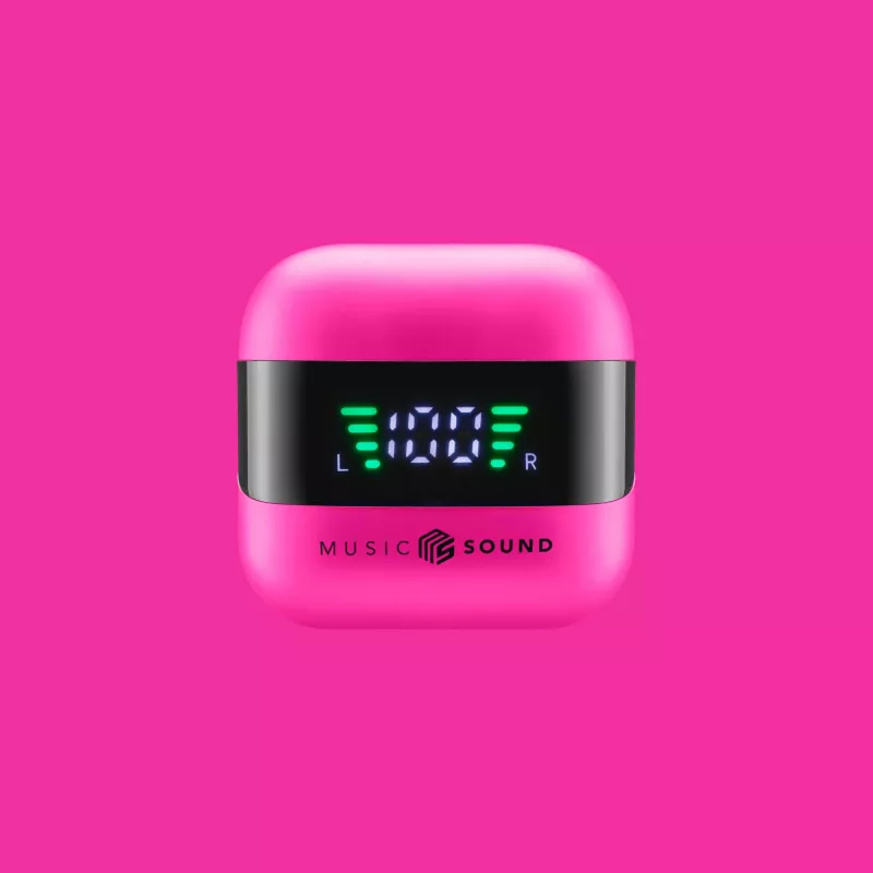 Music Sound SPARK kõrvaklapid TWS LED-ekraaniga, True Wireless Stereo (TWS), kõned/muusika, 66 g, peakomplekt, roosa