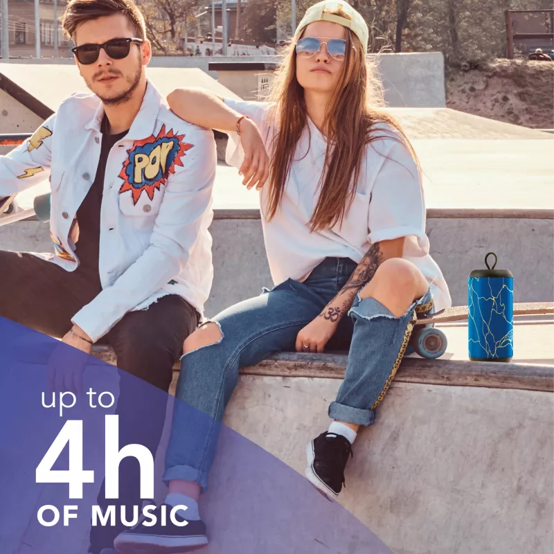 Music Sound Vertical Bluetooth kõlar 5WATT, 5 W, juhtmevaba, 0,15 m, mono kaasaskantav kõlar, sinine, silinder