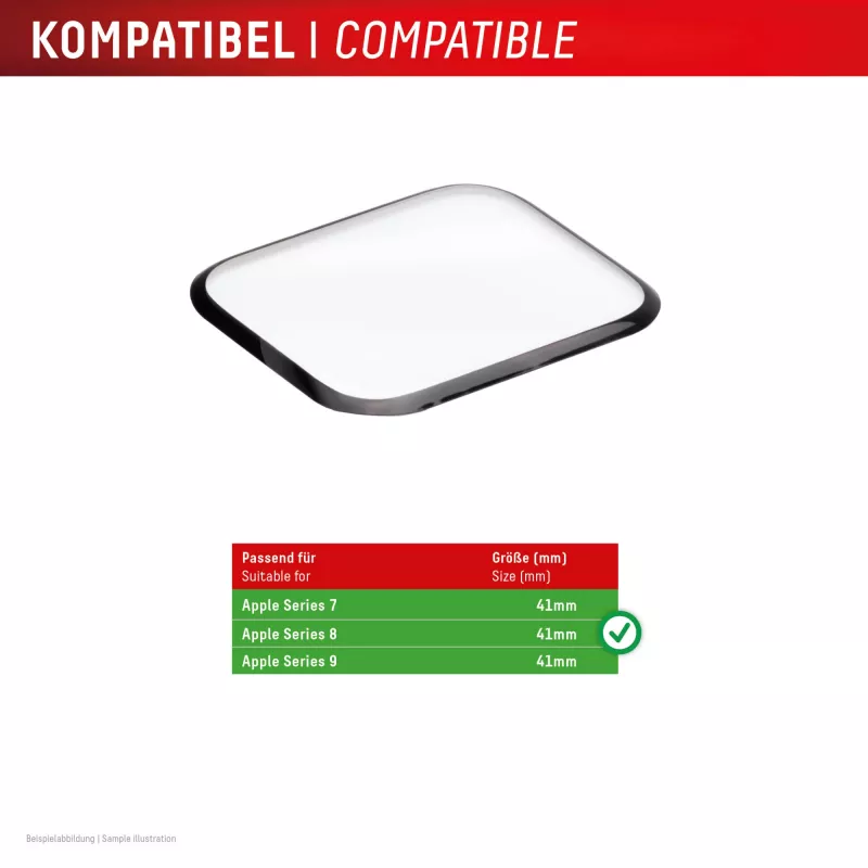 Displex purunematu täiskattega nutiklaas Apple Watch 9/8/7 (41mm), 2 tk, üliõhuke, servast servani, ökopaigaldus