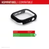 Displex 10H karastatud klaas Apple Watch 11/10 (42mm) jaoks, täiskorpuse ümbris, IP68, klõpsatav, must matt