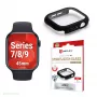 Displex 10H karastatud klaas Apple Watch 9/8/7 (45mm), täiskere ümbris, IP68, klõpsatav, must matt