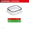 Ekraanikaitse PanzerGlass Displex 10H Apple Watch 9/8/7 45mm, täiskere karastatud klaas, IP68, pealeklõpsatav, läbipaistev