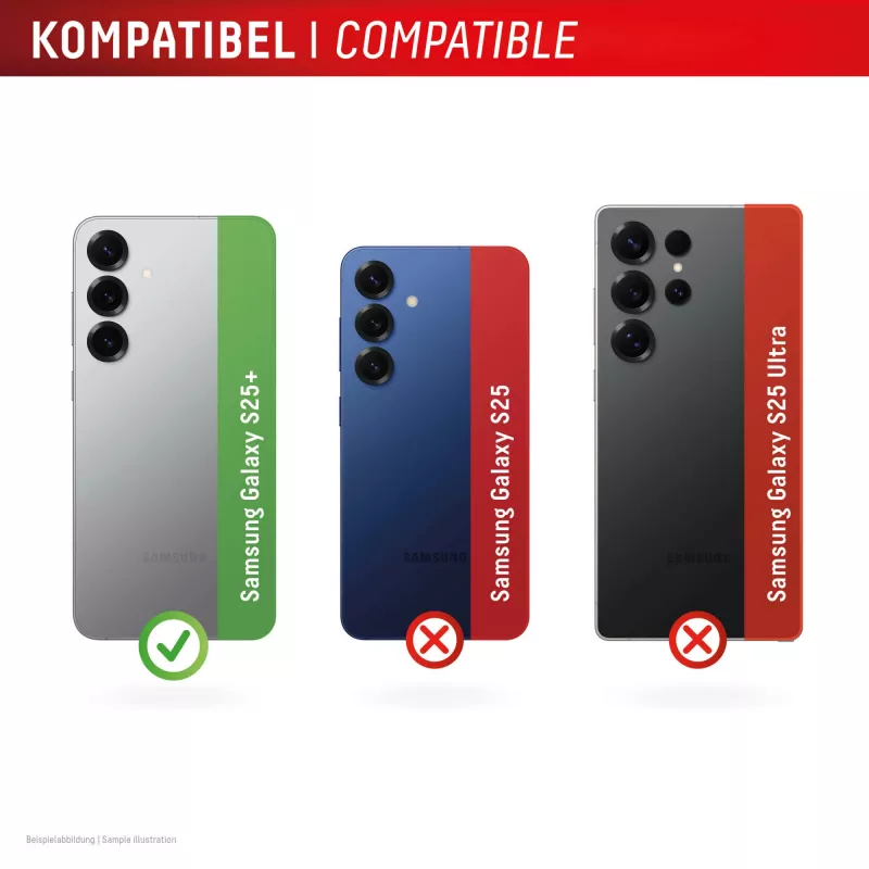 Karastatud klaasist ekraanikaitse e.v.i. Samsung Galaxy S25+ jaoks — DISPLEX CAMGLASS ALL-IN-ONE (mudel 02118)
