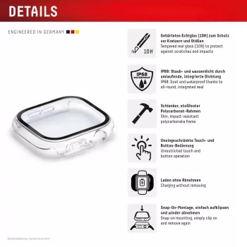 Ekraanikaitse PanzerGlass Displex 10H Apple Watch Ultra 3/Ultra 2/Ultra (49mm) — täisraam, IP68, klõpsatav, läbipaistev