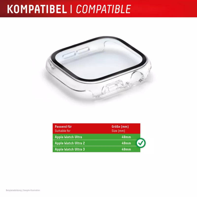 Ekraanikaitse PanzerGlass Displex 10H Apple Watch Ultra 3/Ultra 2/Ultra (49mm) — täisraam, IP68, klõpsatav, läbipaistev