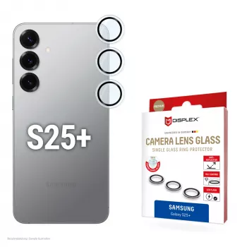 Displex Premium Camera Lens Glass, Samsung Galaxy S25+, 10H, Single Rings, DLC, transparent, Quick Mount