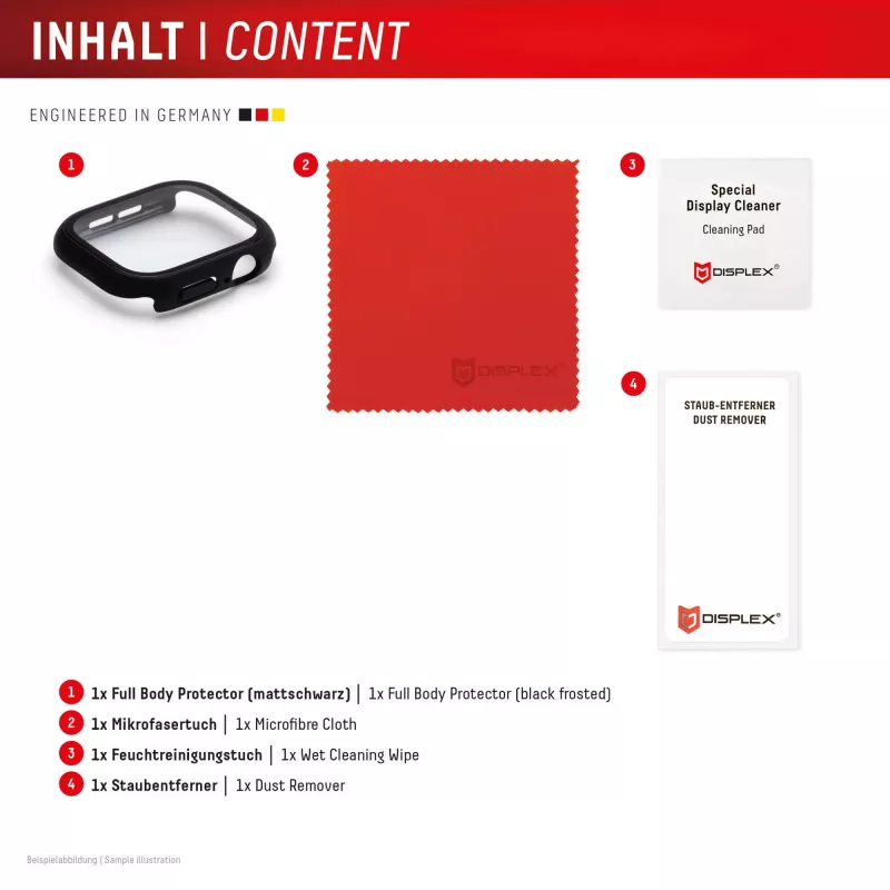 Ekraanikaitse PanzerGlass Displex 10H Apple Watch SE3/SE2/SE (40mm) — Täiskorpuse, IP68, klõpsatav, must matt