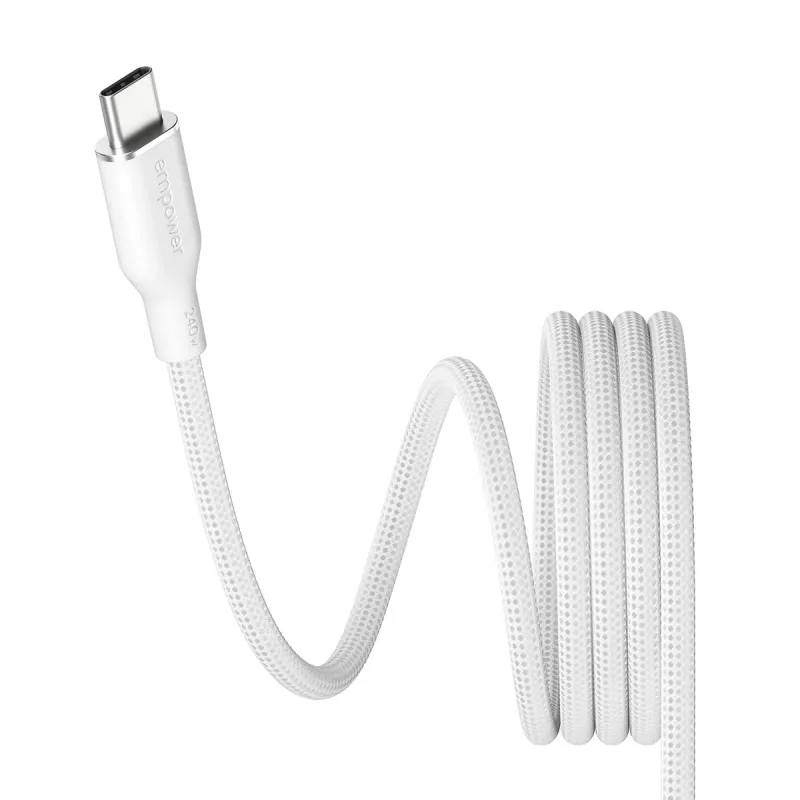 PanzerGlass empower™ by ® Magnetic 240W USB-C to USB-C-kaabel | USB 2.0 | 1,5 m | hõbevalge