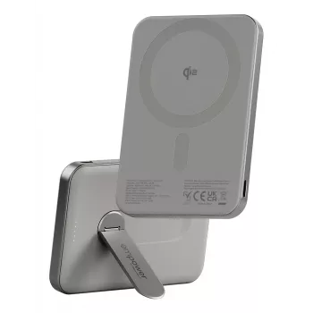 Akupank PanzerGlass empower by empower Bank w. Spin Stand 5000mAh titaan