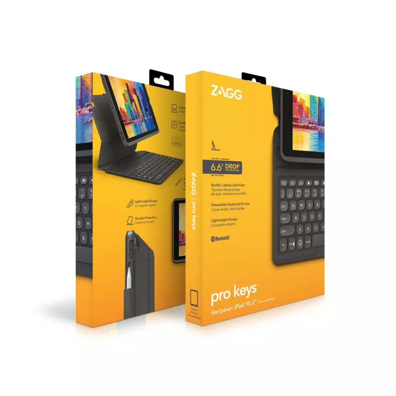 Klaviatuur ZAGG Pro Keys Apple iPad 10.2 Must/Hall Saksa