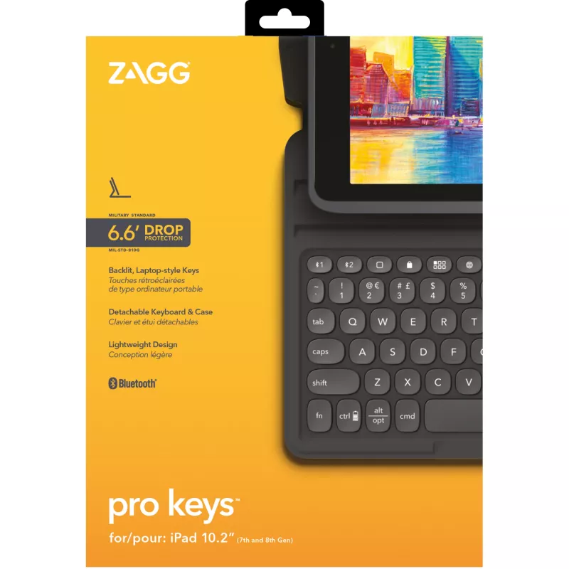 Klaviatuur ZAGG Pro Keys Apple iPad 10.2 Must/Hall Saksa