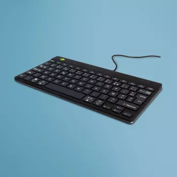 R-Go Tools Ergonoomiline klaviatuur R-Go Compact Break, kompaktklaviatuur pausitarkvaraga, AZERTY (FR), juhtmega, must