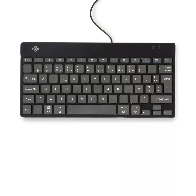 R-Go Tools Ergonoomiline klaviatuur R-Go Compact Break, kompaktklaviatuur pausitarkvaraga, AZERTY (FR), juhtmega, must