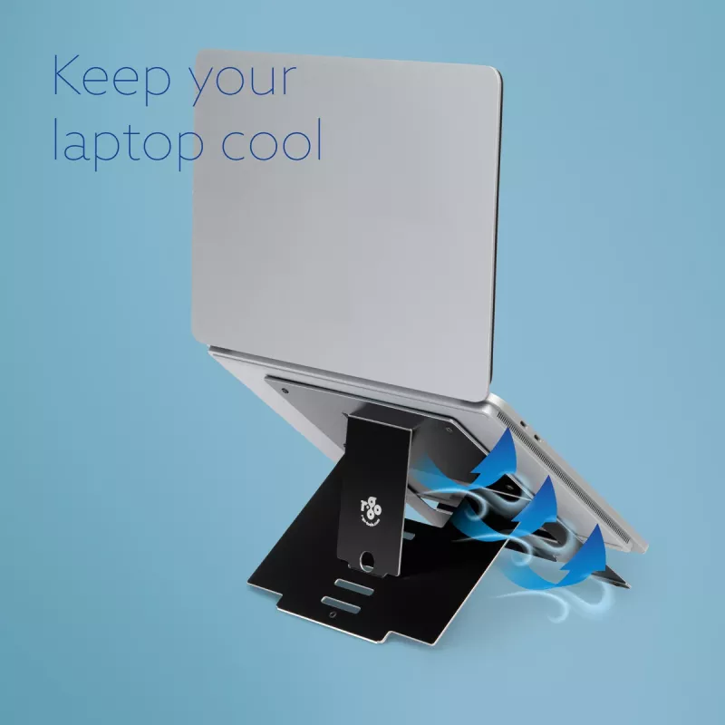 R-Go Tools Laptop stand R-Go Riser Flexible, adjustable folding laptop riser, ergonomic, Hylite aluminum, Must