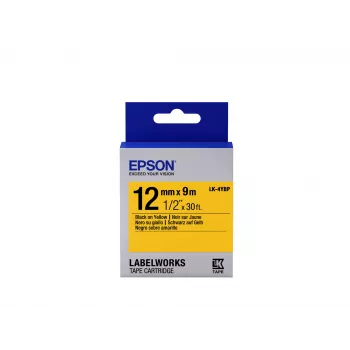 Epsoni sildikassett Pastelne LK-4YBP Must/Kollane 12 mm (9 m)