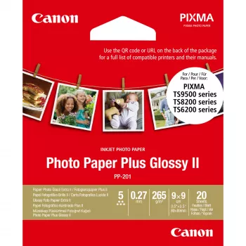 Canon PP-201 Glossy II fotopaber Plus 3,5 x 3,5” – 20 lehte