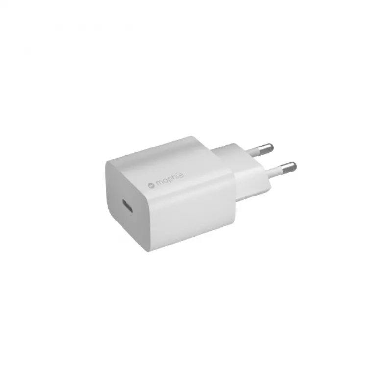 mophie Wall Adapter-USB-C-20W-Valge-EU, siseruumides, vahelduvvool, juhtmevaba laadimine, valge