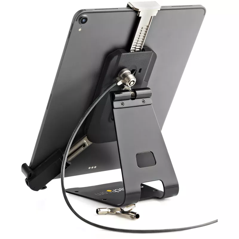 StarTech.com Secure Tablet Stand w/ K-Slot kaabel Lock - Locking Tablet Holder for 7.9 inch-13 inch Tablets - Universal Adjustable Tablet Mount for Desk/Surface - Lockable Anti-Theft Security Mount