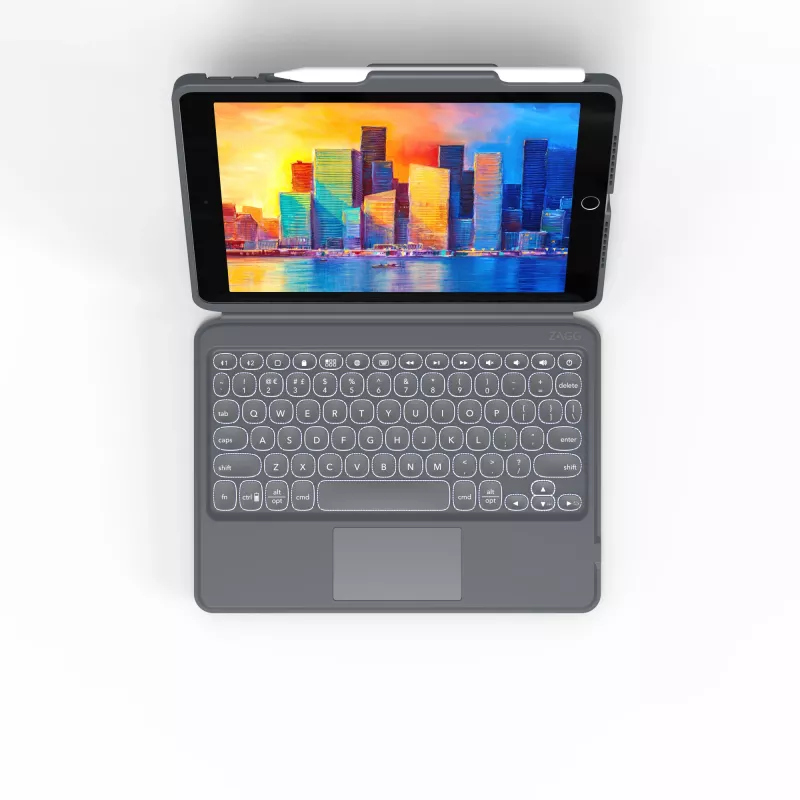 ZAGG klaviatuur Pro Keys koos puuteplaadiga-Apple-iPad 10.2-must/hall-saksa