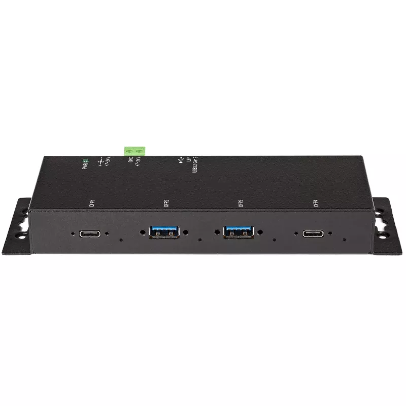 StarTech.com 4-pordiline USB-C-jaotur 10 Gbps – tööstuslik metallist USB-C-jaotur – 2x USB-C ja 2x USB-A – ESD liigpingekaitse – USB-C või USB-A host – isetoitega paigaldatav USB 3.2 Gen 2 USB-C jaotur