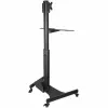 StarTech.com Mobiilne tööjaamakäru monitorikinnitusega, protsessori-/arvutihoidiku, klaviatuurialusega – ergonoomiline kõrgusreguleeritav lauaarvutikäru – ratastel mobiilne seisev tööjaam