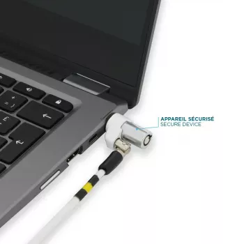 Õhuke pöörlev turvalukk võtmega Mobilis 001325 T Lock valge