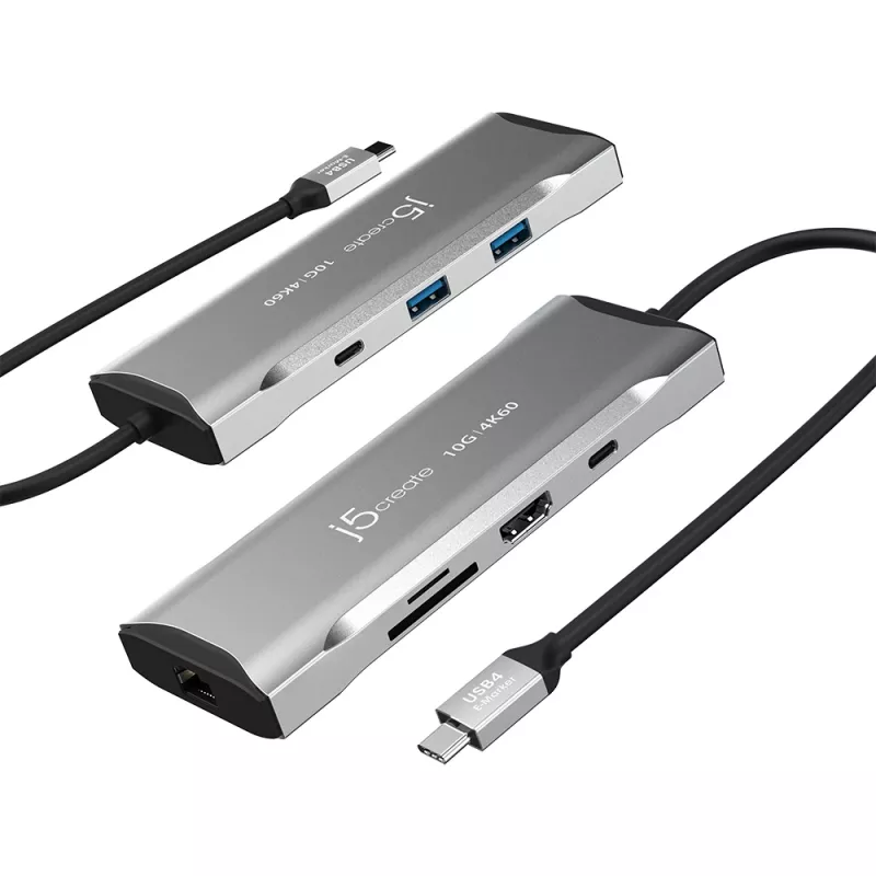 j5create JCD393 4K60 Elite USB-C® 10Gbps Mini dokk, kosmosehall