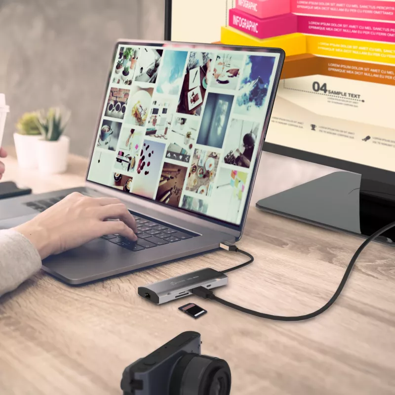 j5create JCD393 4K60 Elite USB-C® 10Gbps Mini dokk, kosmosehall