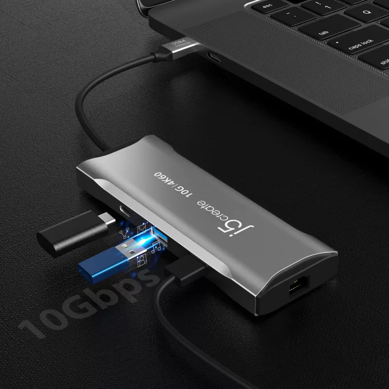 j5create JCD393 4K60 Elite USB-C® 10Gbps Mini dokk, kosmosehall