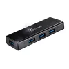 USB-hub j5create JUH340 4-port USB 3.0 must alumiinium