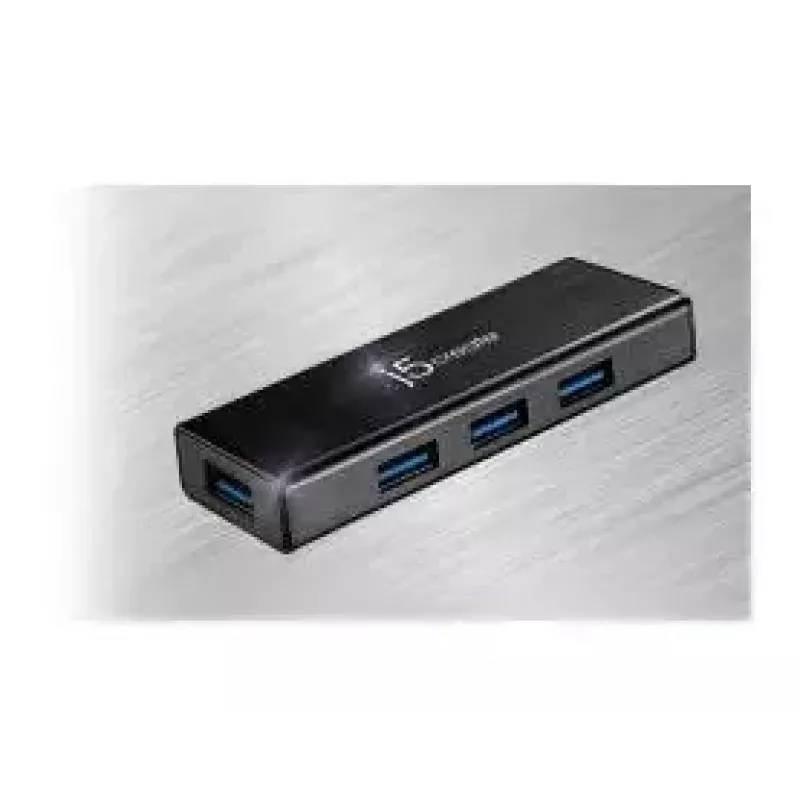 USB-hub j5create JUH340 4-port USB 3.0 must alumiinium