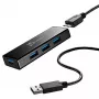 USB-hub j5create JUH340 4-port USB 3.0 must alumiinium