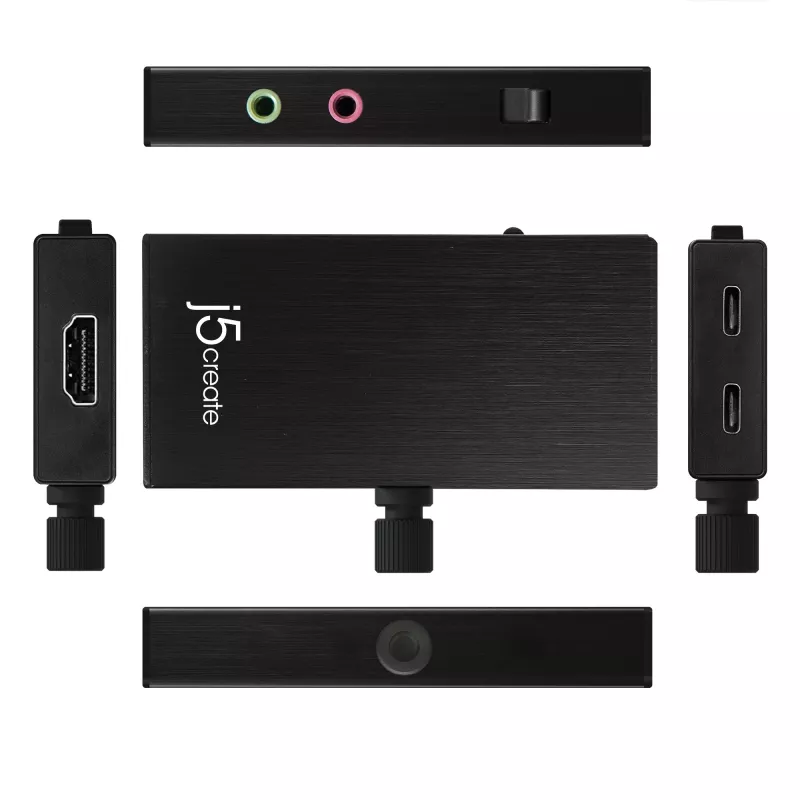 j5create JVA02 otsepildiadapter HDMI™ USB-C™-le koos toiteedastusega, must