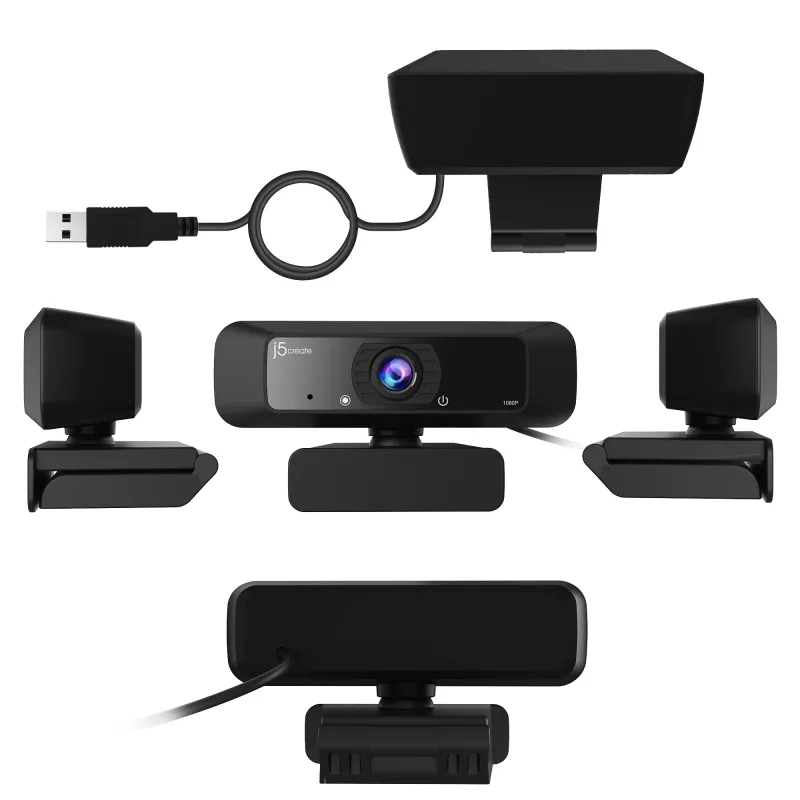 j5create JVCU100 USB™ HD veebikaamera 360° pöördega, 1080p videopildistuse resolutsioon, Must