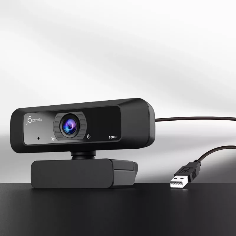 j5create JVCU100 USB™ HD veebikaamera 360° pöördega, 1080p videopildistuse resolutsioon, Must
