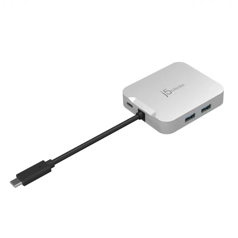 j5create JCD391 4K60 Elite USB-C® PD mitmepordiadapter, hõbedane
