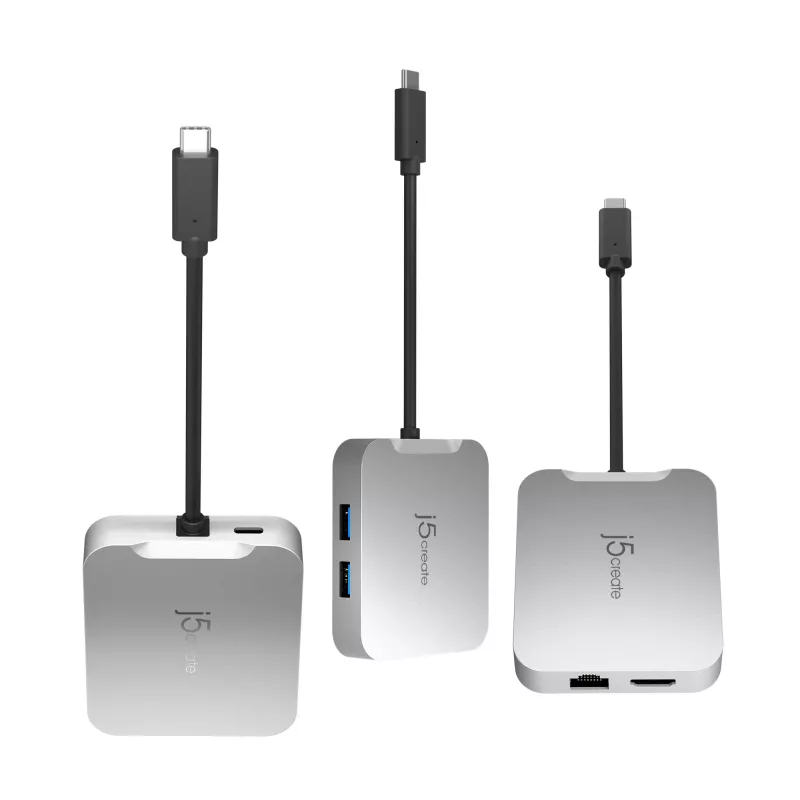 j5create JCD391 4K60 Elite USB-C® PD mitmepordiadapter, hõbedane
