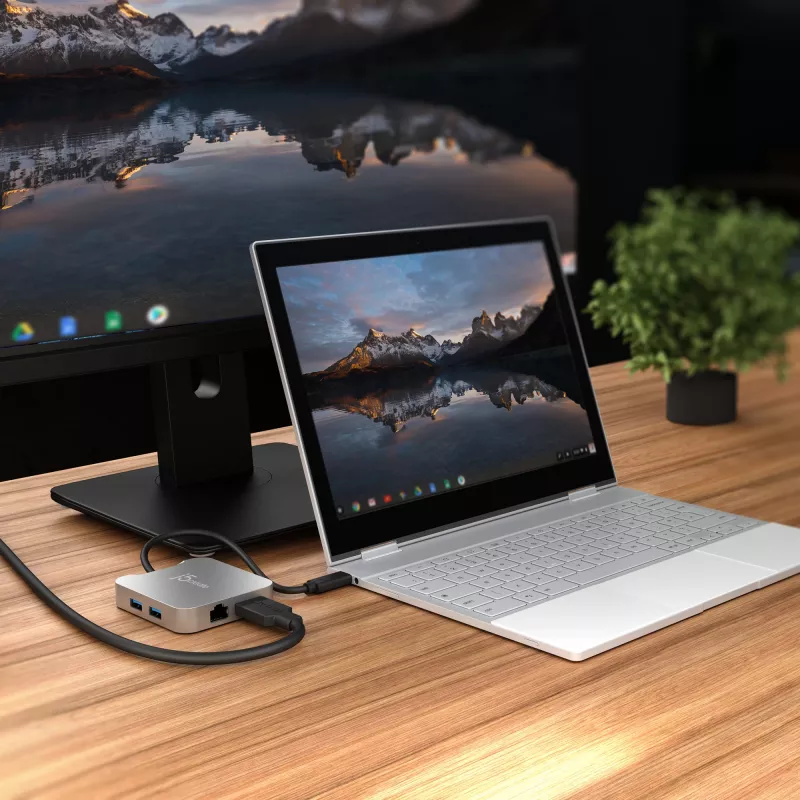 j5create JCD391 4K60 Elite USB-C® PD mitmepordiadapter, hõbedane
